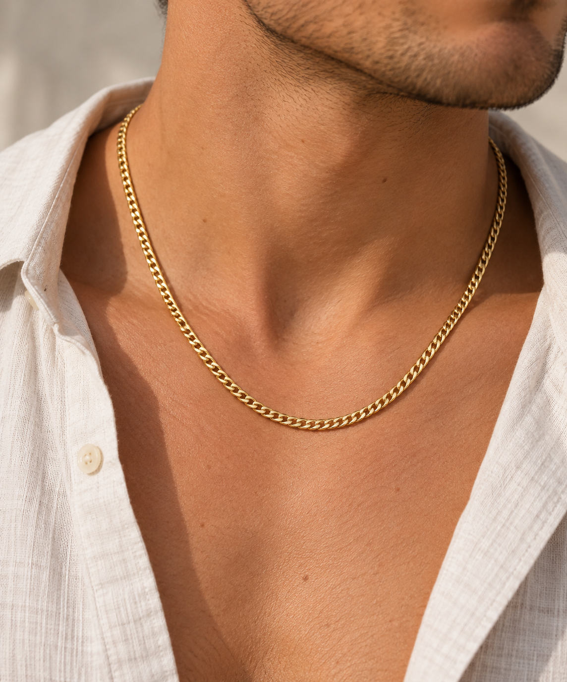 10K Yellow Gold Italian Curb Link Chain – 2.5mm, 20"