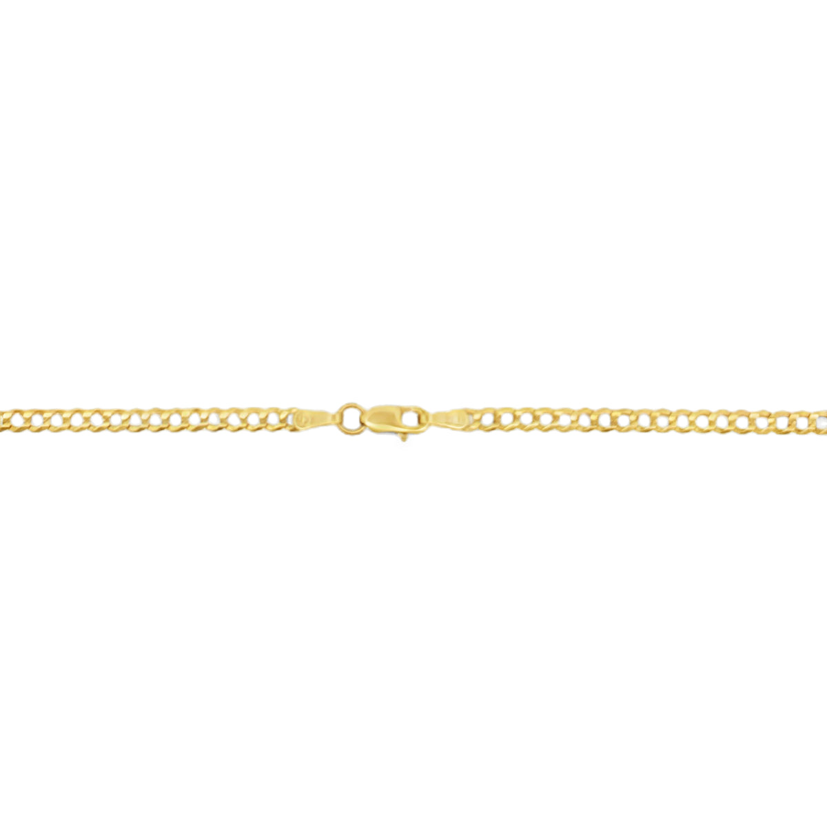 10K Yellow Gold Italian Curb Link Chain – 2.5mm, 20"
