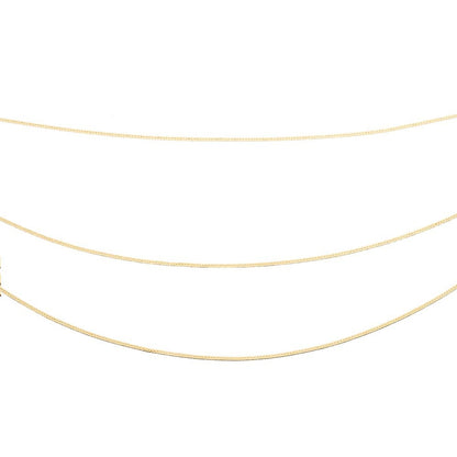 14K Yellow Gold 3-Row Herringbone Necklace 16In 6.6Dwt