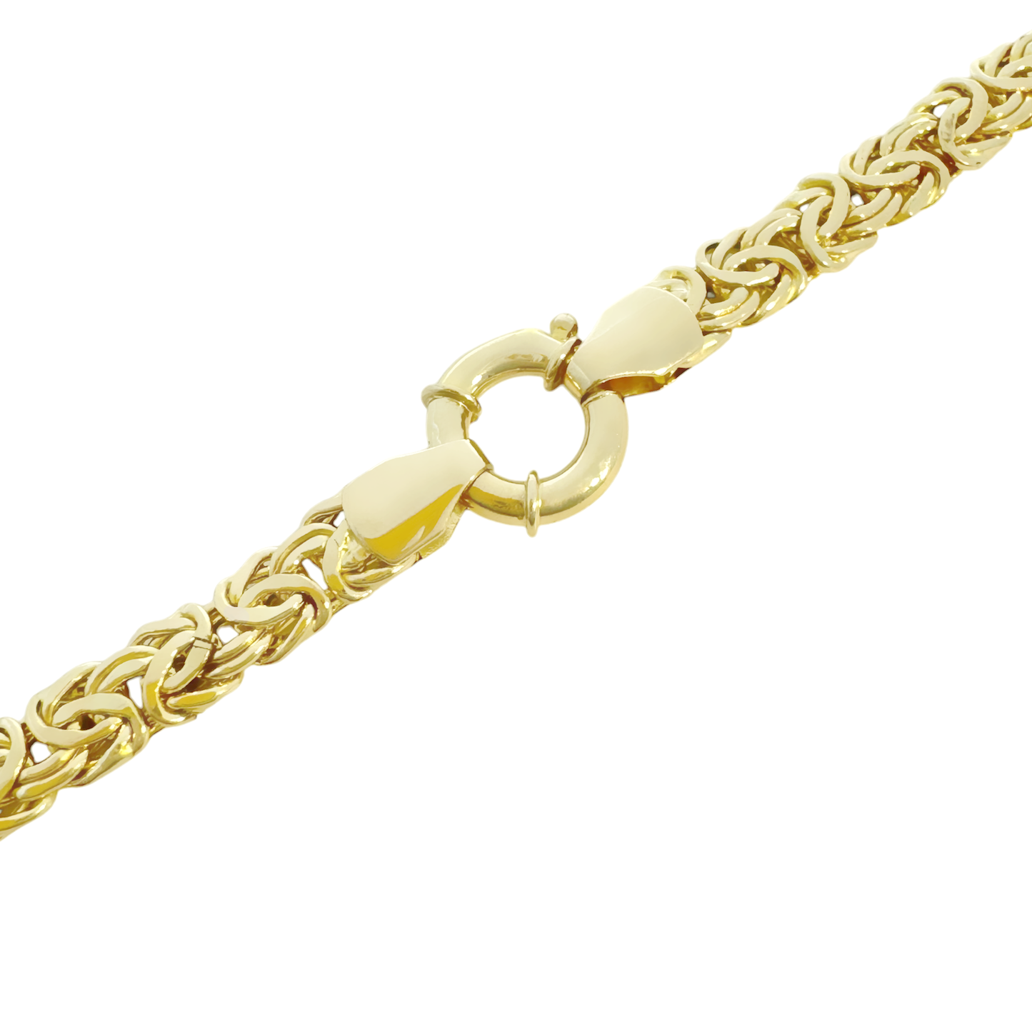 14K Yellow Gold Snake Byzantine Link Necklace 18In 11.9Dwt
