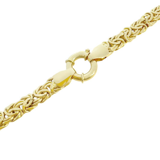 14K Yellow Gold Snake Byzantine Link Necklace 18In 11.9Dwt