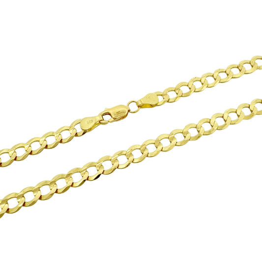 14K Yellow Gold Italian Curb Link Chain 5Mm 22In 8.3Dwt