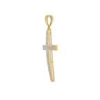 0.30Ctw 10K Yellow Gold Diamond Cross Pendant 1.3Dwt