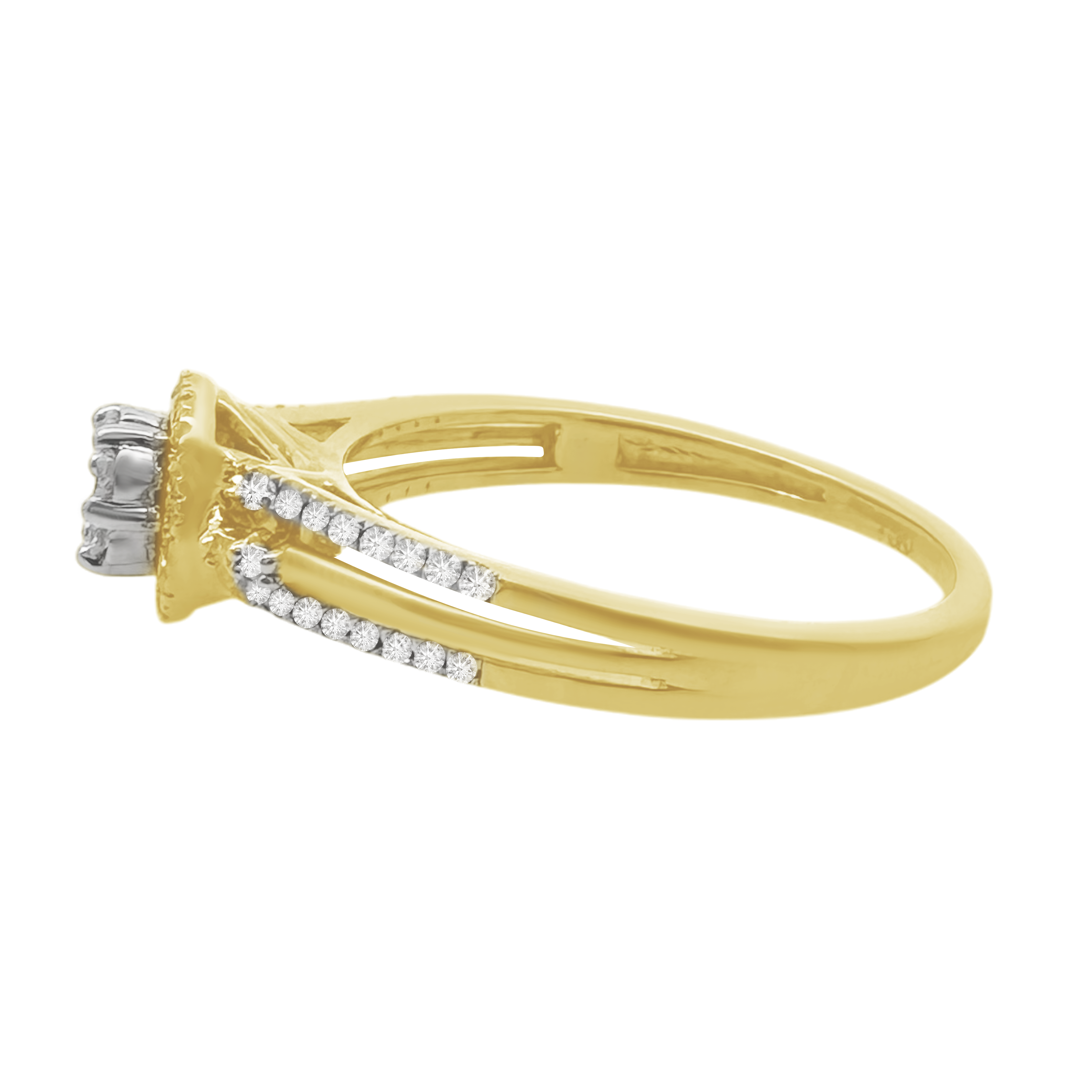 0.26Ctw 10K Yellow Gold Diamond Engagement Ring Size 7 1.5Dwt