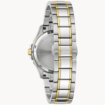 Bulova Marine Star Ladies Watch (98P227) Two Tone Mother Of Pearl Dial Diamond Markers