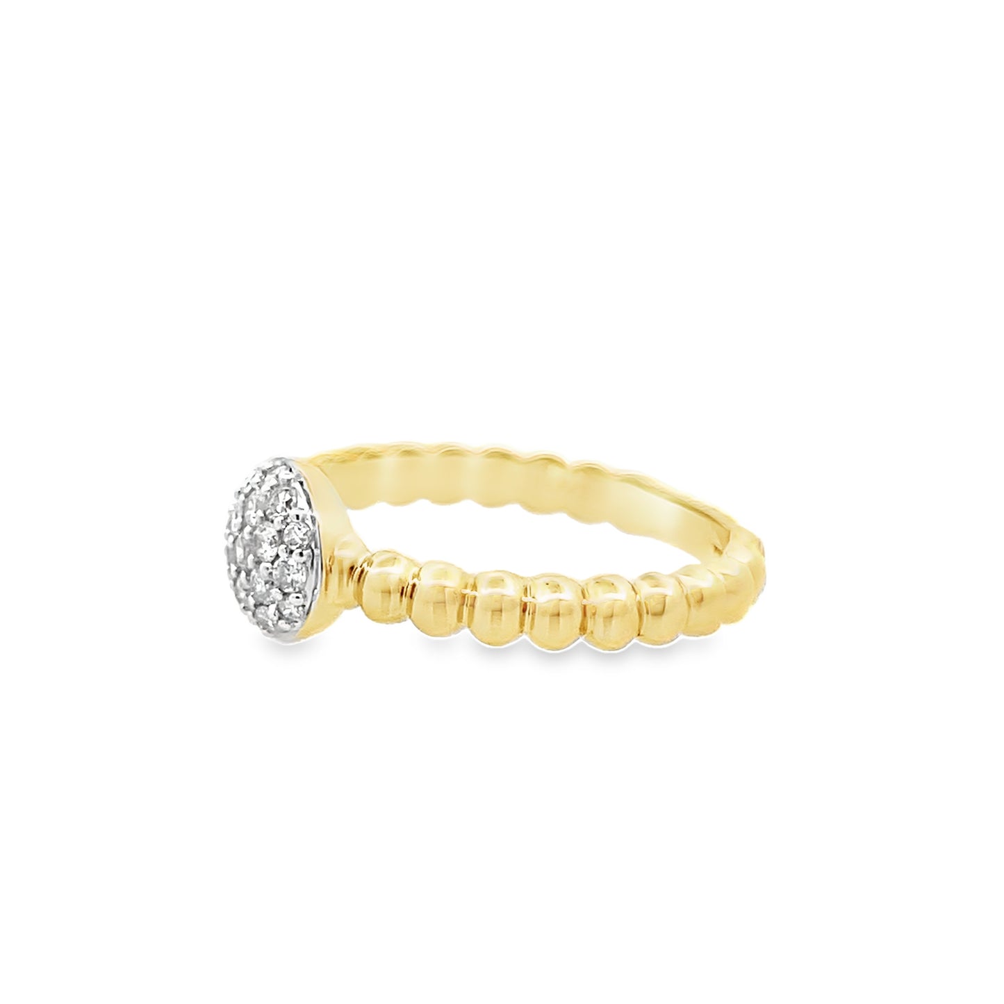 0.25Ctw 14K Yellow Gold Diamond Fashion Ring Size 7 1.9Dwt