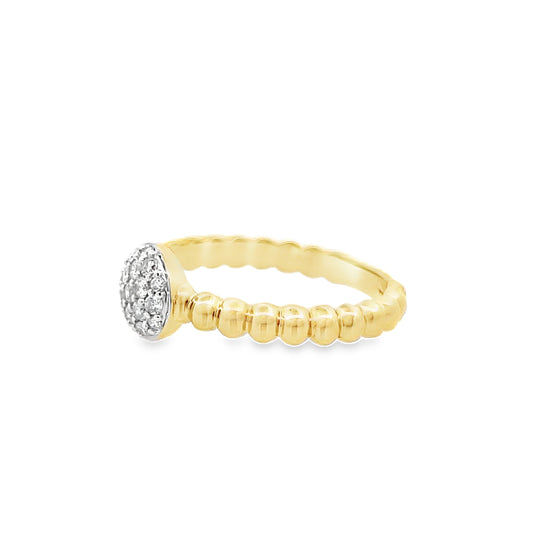0.25Ctw 14K Yellow Gold Diamond Fashion Ring Size 7 1.9Dwt