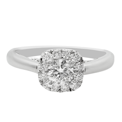 0.47Ct 14K White Gold Diamond Engagement Rings Size 7 1.8Dwt