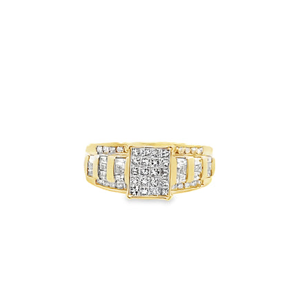 10K Yellow Gold Diamond Engagement Ring Size 6 2.5Dwt