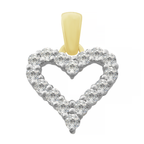 0.25Ctw 14K Yellow Gold Diamond Heart Pendant 0.7Dwt