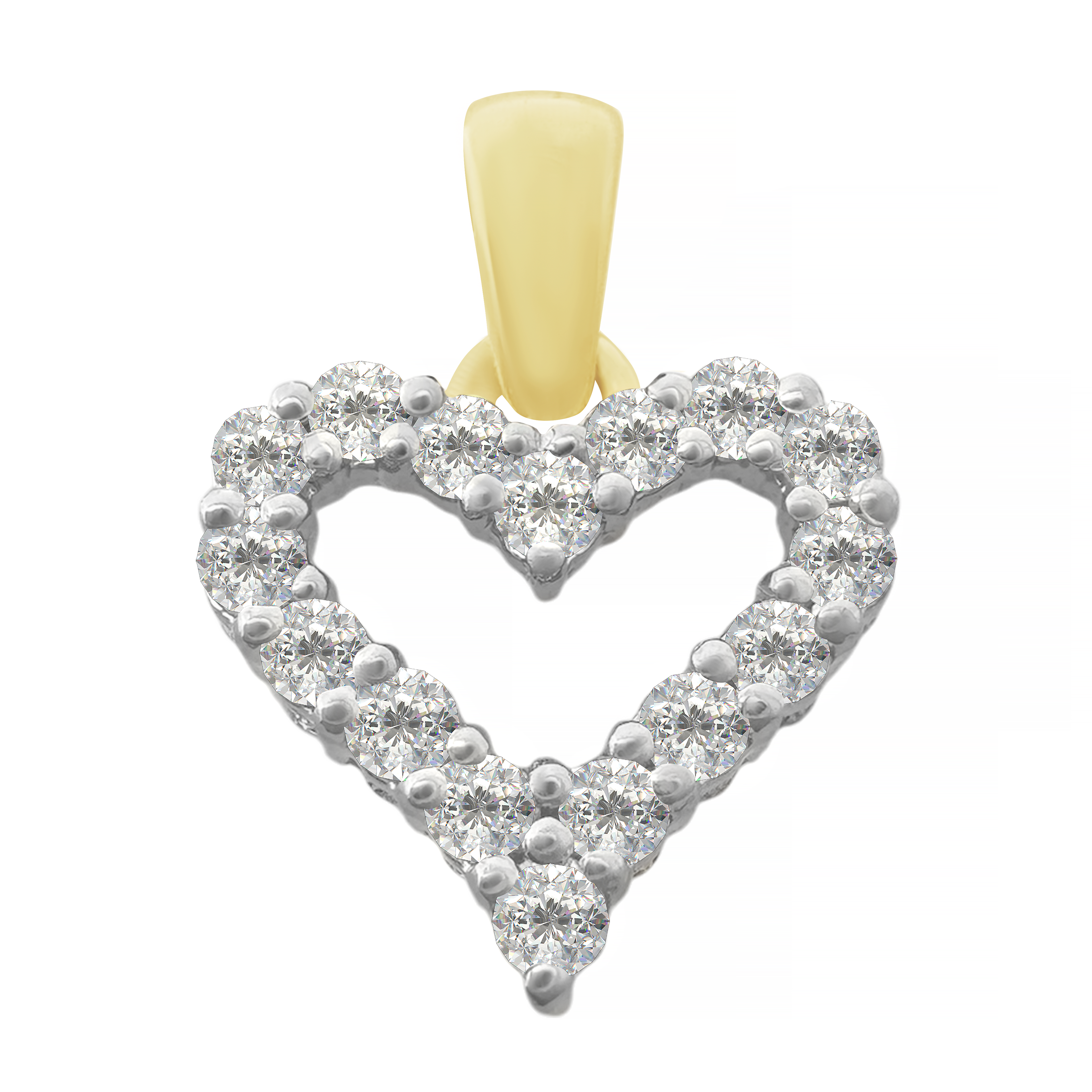 0.25Ctw 14K Yellow Gold Diamond Heart Pendant 0.7Dwt