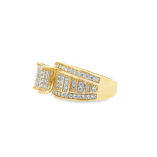 10K Yellow Gold Cz Lds Fashion Ring Size 7.5 3.6Dwt