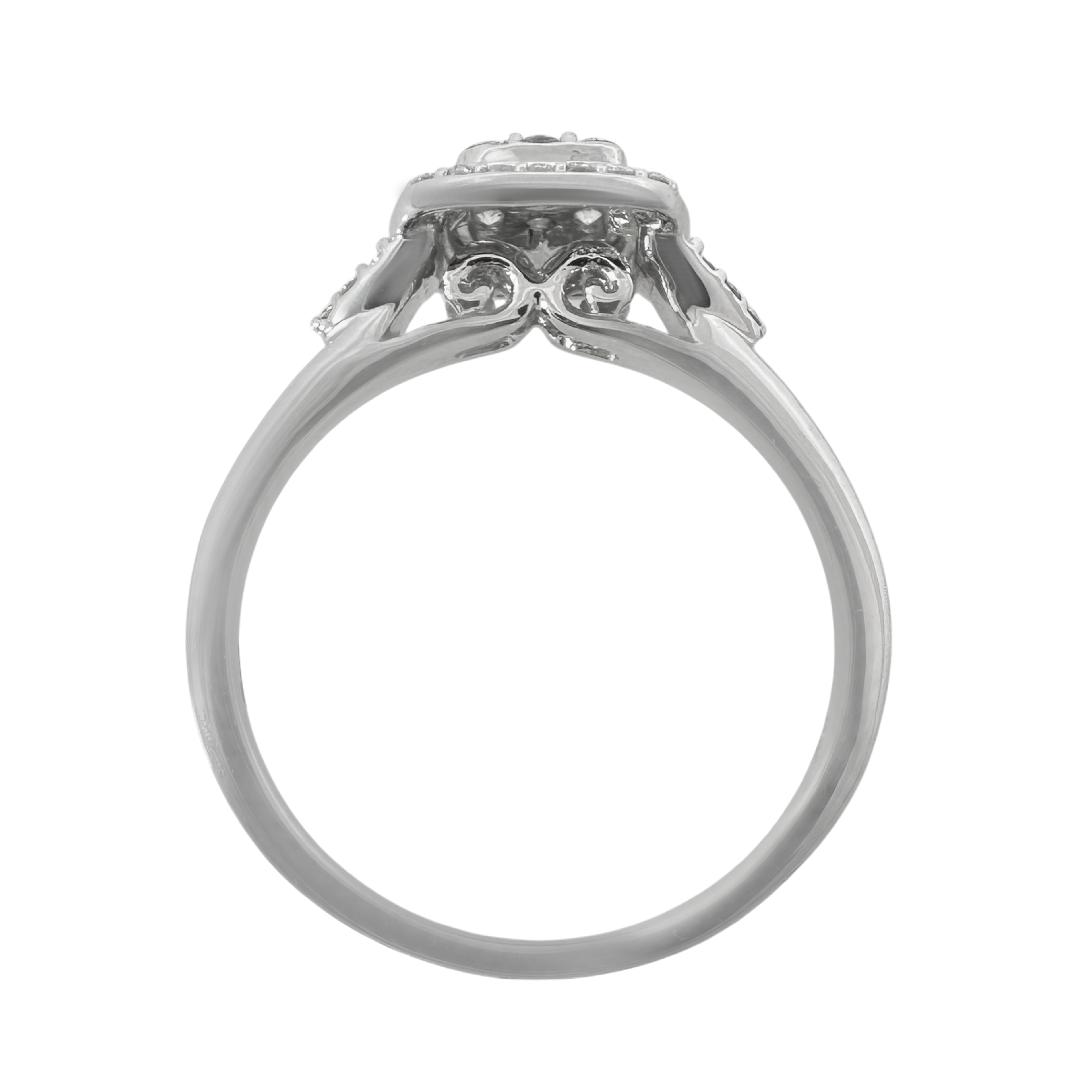 0.33Ctw 10K White  Gold Diamond Engagement Rings Size 7 1.7Dwt