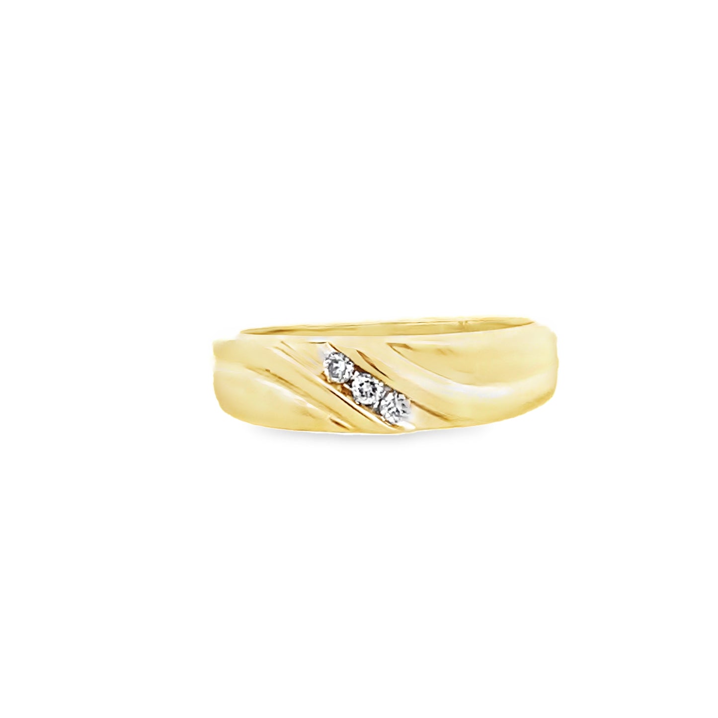 10K Yellow Gold Diamond Wedding Band Mens Size 11.5 2.4Dwt