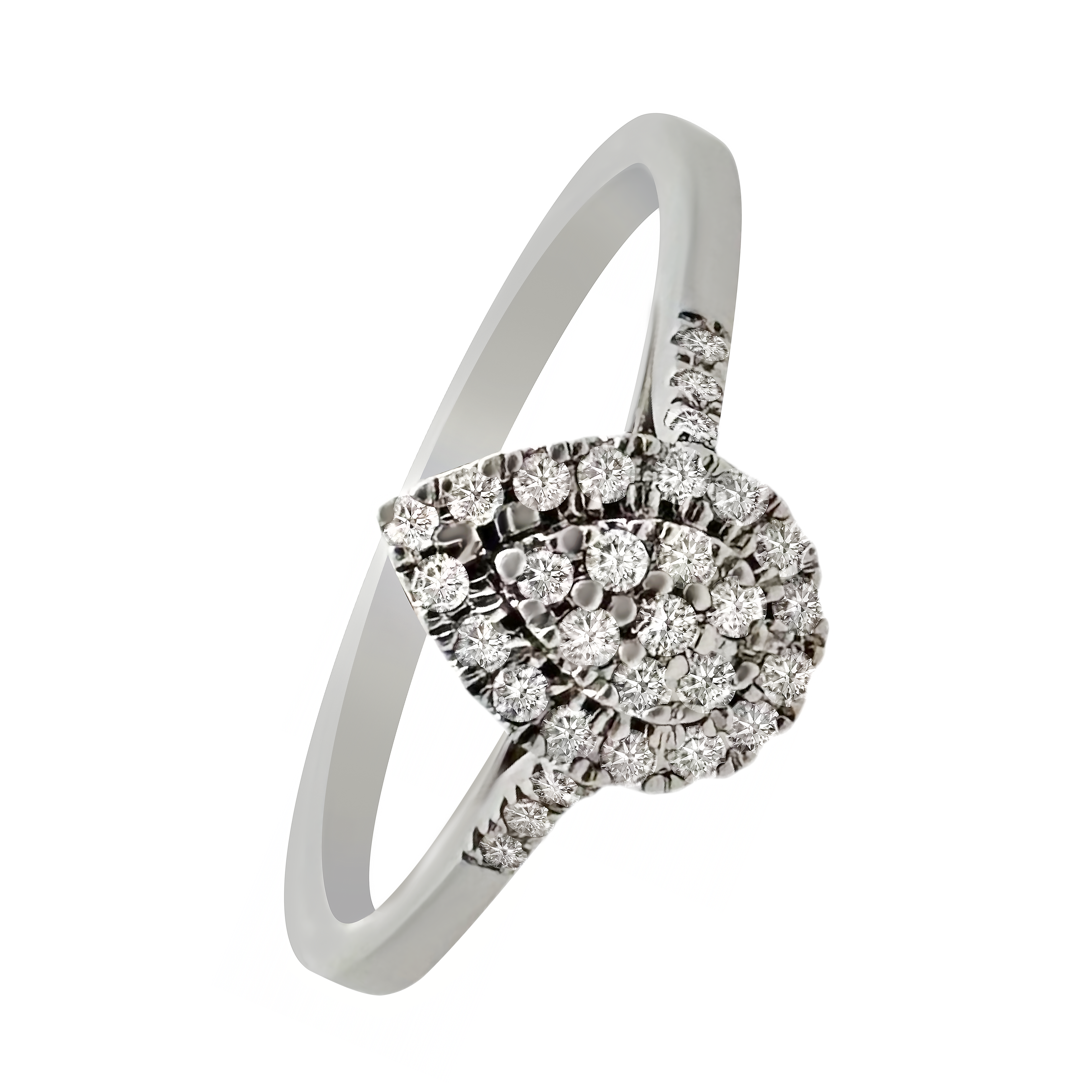 0.15Ctw 14K White Gold Pear Cut Diamond Engagement Ring Size 7 1.4Dwt