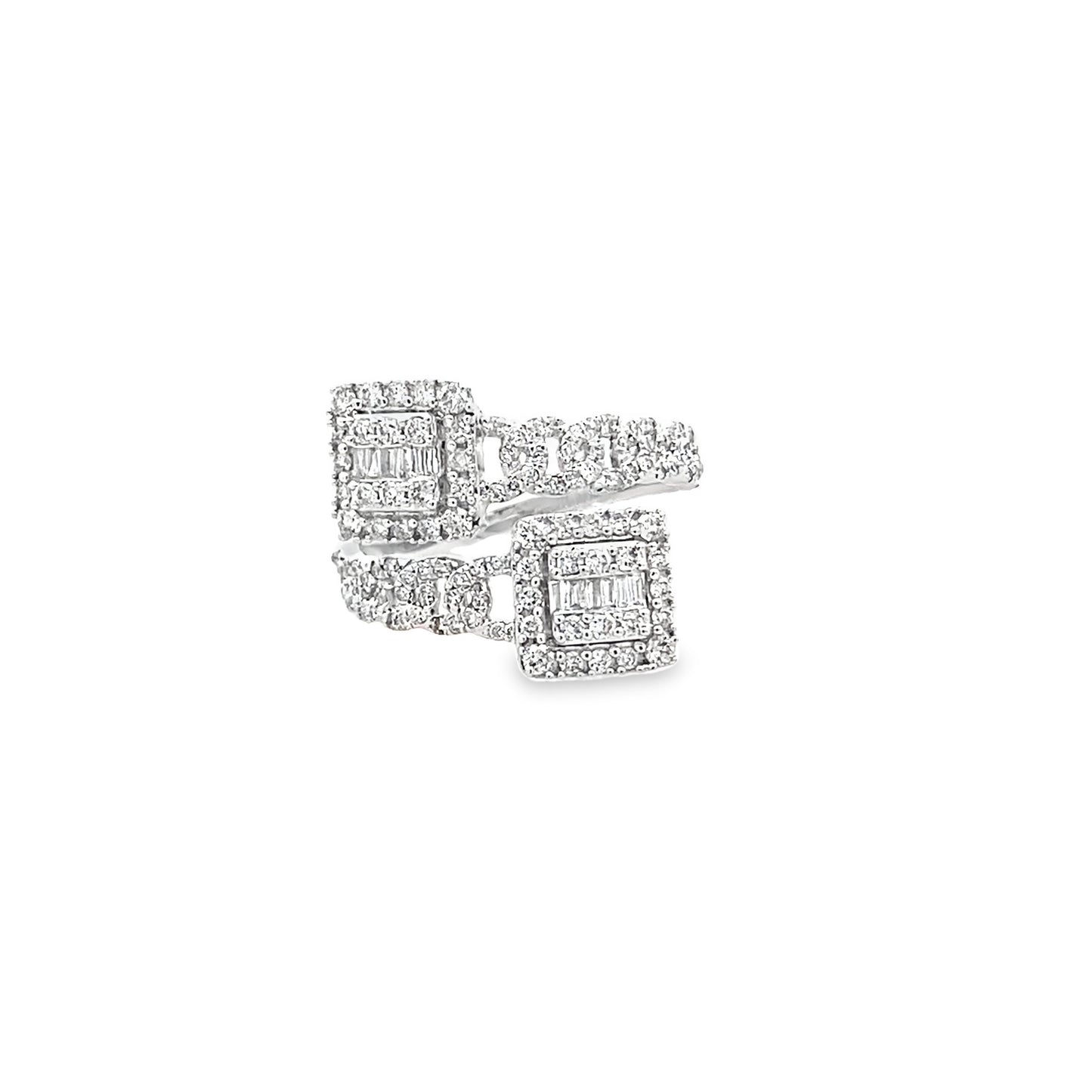 0.75Ctw 14K White Gold Diamond Fashion Ring Size 7 2.9Dwt