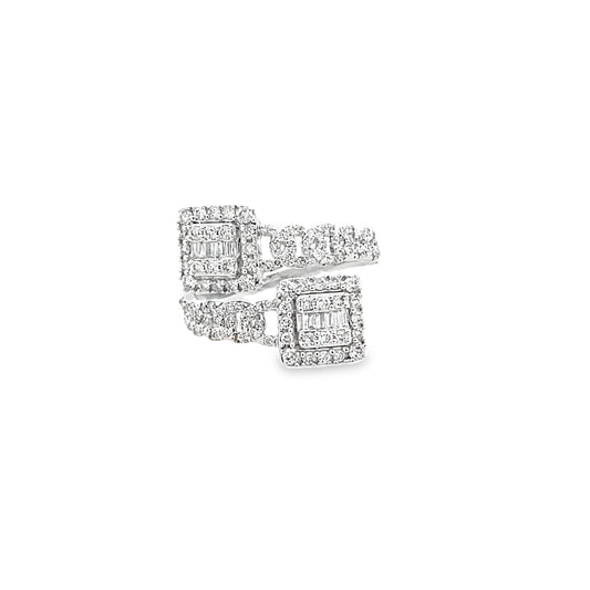 0.75Ctw 14K White Gold Diamond Fashion Ring Size 7 2.9Dwt