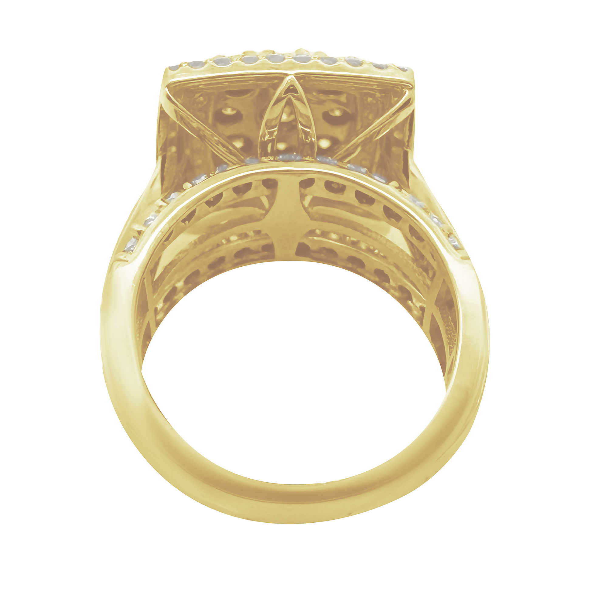 1.25Ctw  10K Yellow Gold Diamond Fashion Ring Size 7 6.4Dwt
