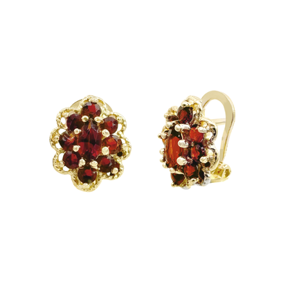 10K Yellow Gold Garnet Earrings 3.6Dwt