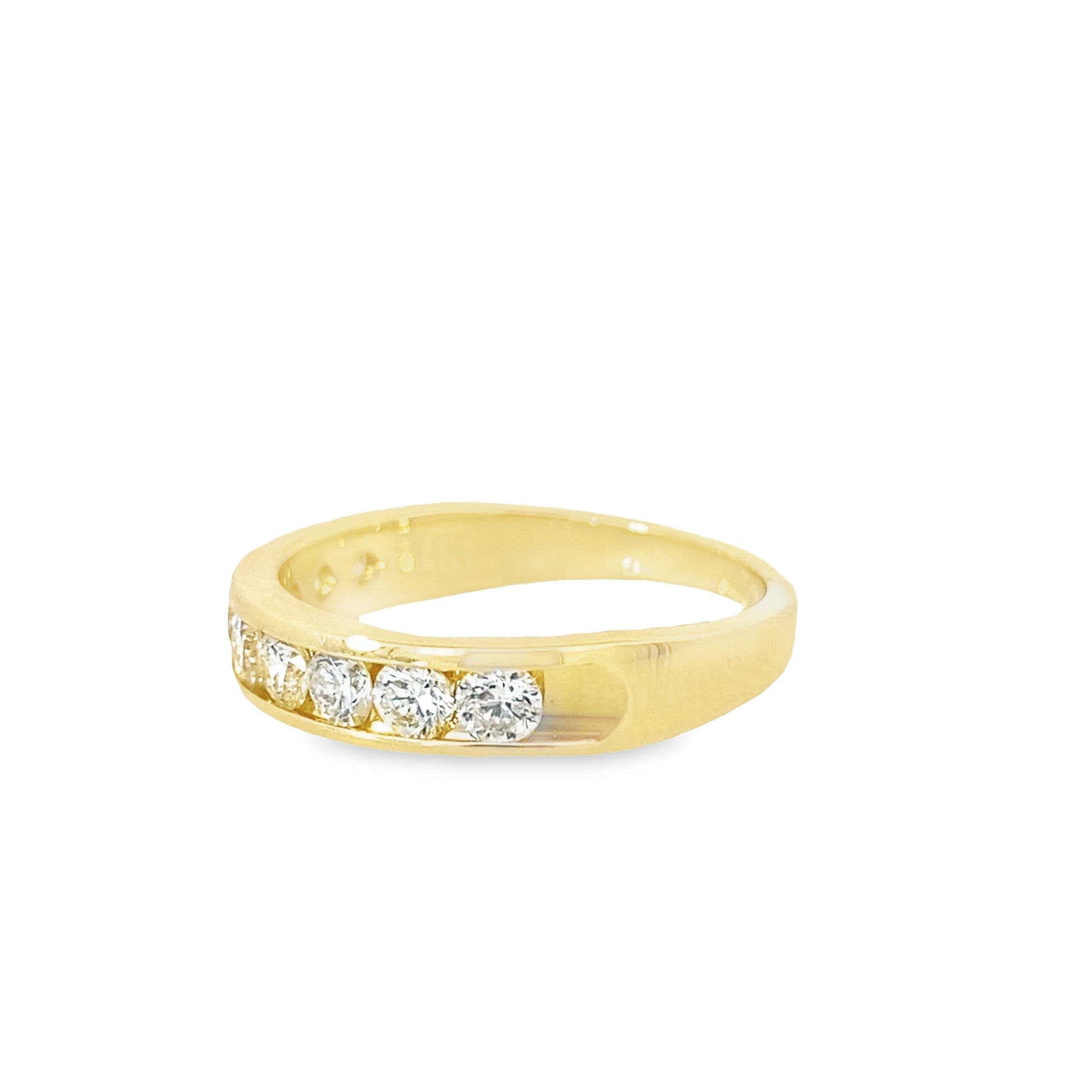 0.75Ctw 14K Yellow Gold Diamond Wedding Band Size 7  2.3Dwt