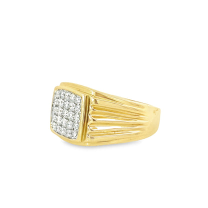 0.50Ctw 14K Yellow Gold Mens Diamond Fashion Ring Size 10 5.1Dwt