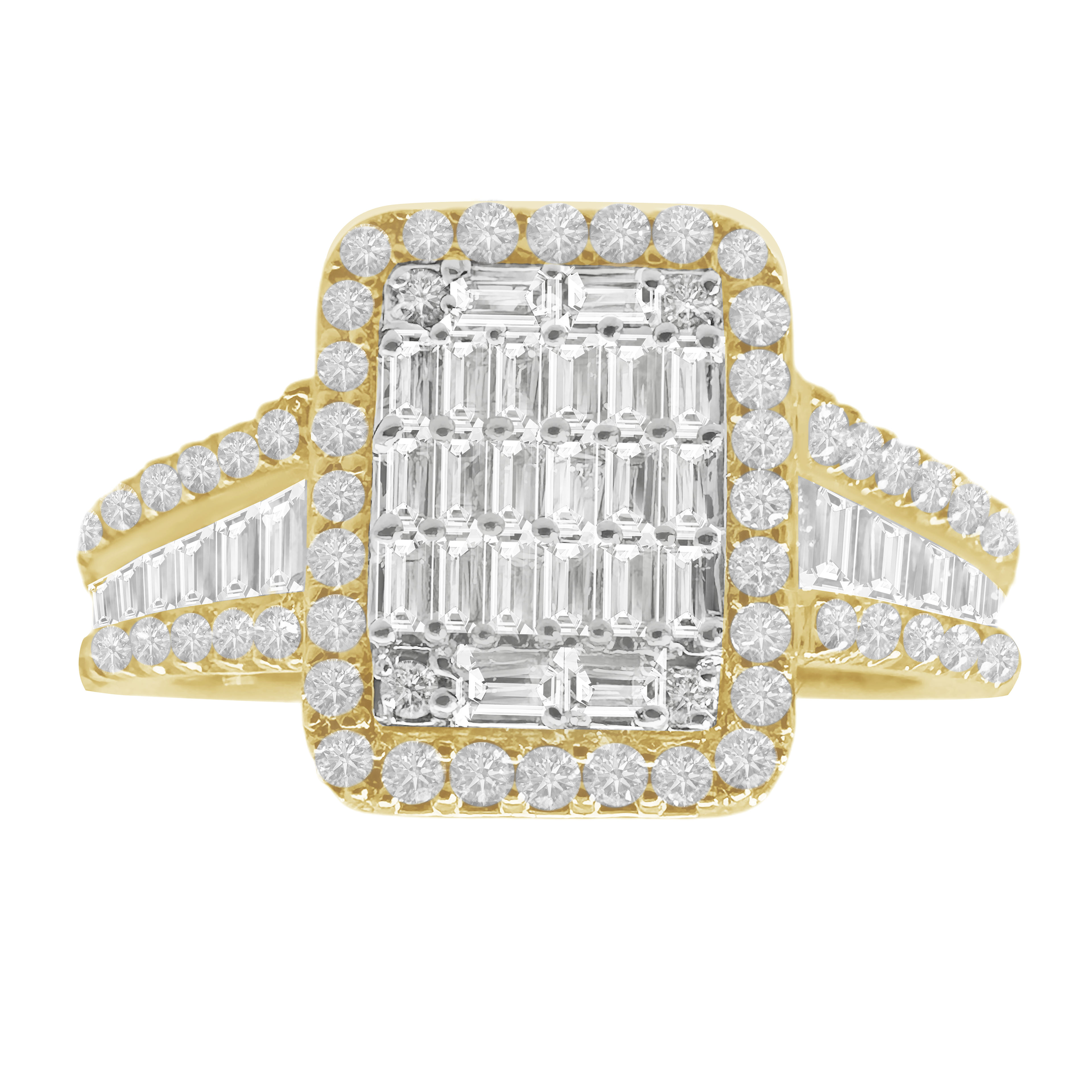 0.85Ctw 10K Yellow Gold Diamond Engagement Ring Size 7 2.4Dwt