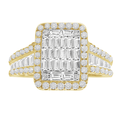0.85Ctw 10K Yellow Gold Diamond Engagement Ring Size 7 2.4Dwt