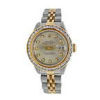 Pre-Owned 1996 Rolex Datejust 26Mm 18K Stainless Steel Two Tone Watch With Diamond Dial And Diamond Bezel Model:69173