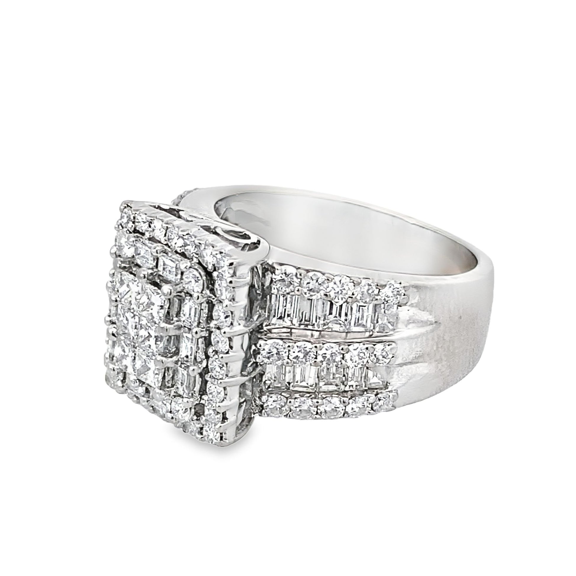 14K White Gold Diamond Engagement Ring Size 9 7.9Dwt