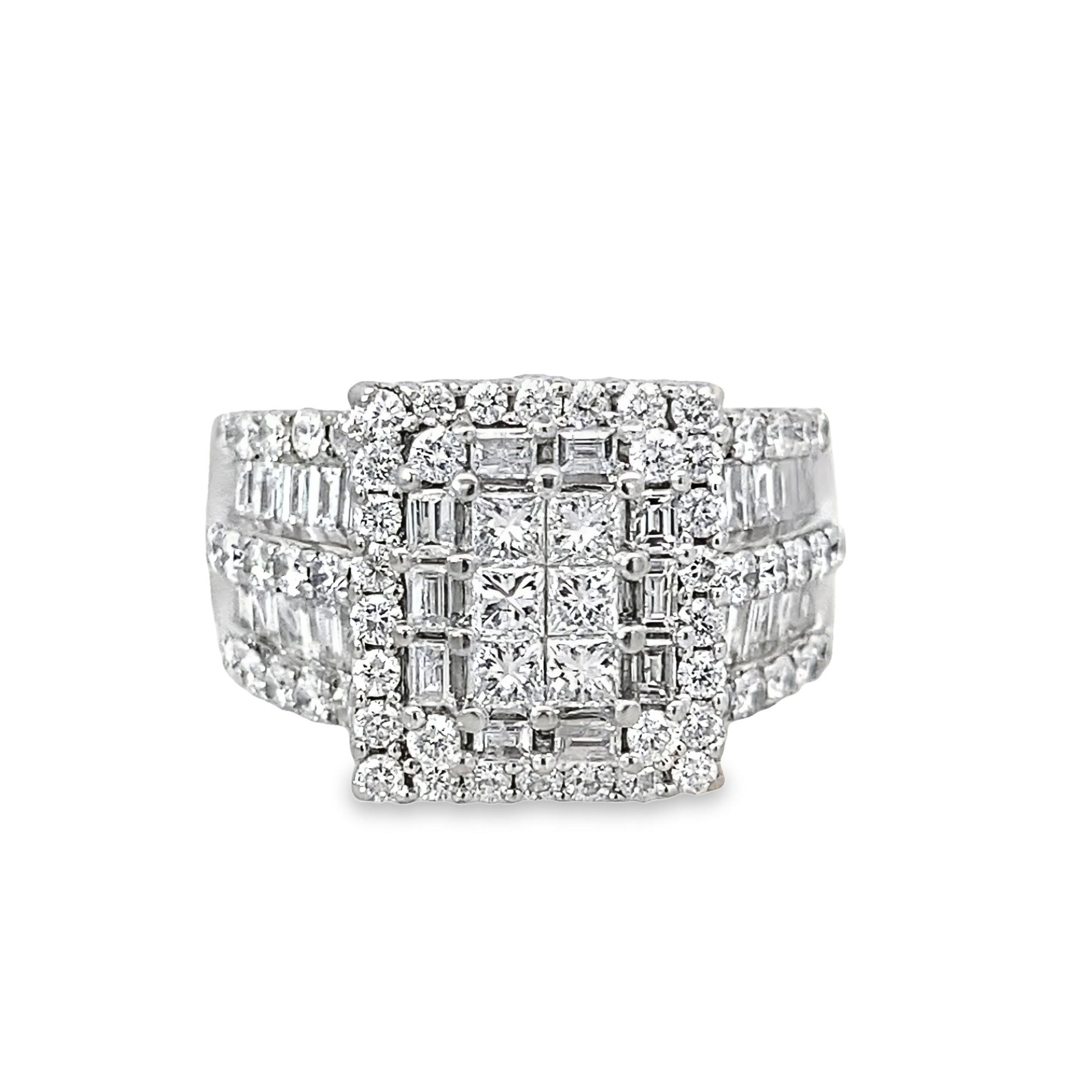 14K White Gold Diamond Engagement Ring Size 9 7.9Dwt