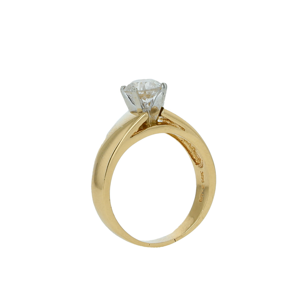 10K Yellow Gold Round Brilliant Solitaire Engagement Ring Size 8.25 4.7Dwt