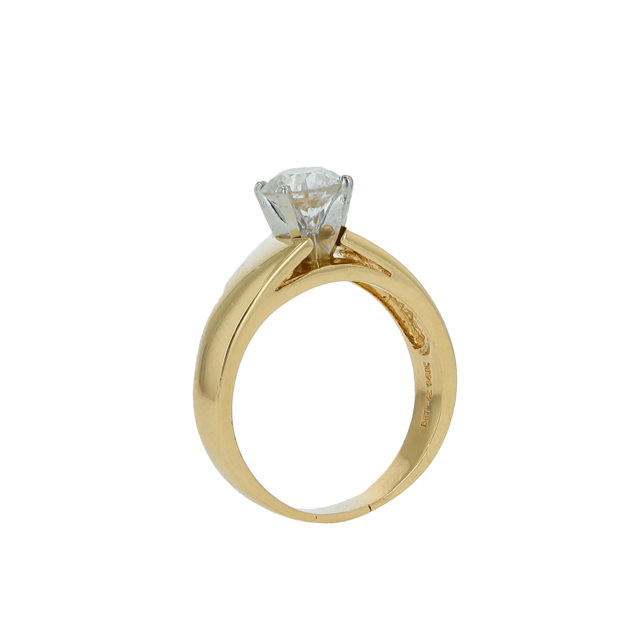 10K Yellow Gold Round Brilliant Solitaire Engagement Ring Size 8.25 4.7Dwt