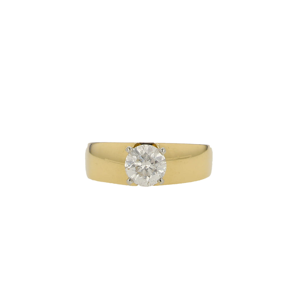 10K Yellow Gold Round Brilliant Solitaire Engagement Ring Size 8.25 4.7Dwt