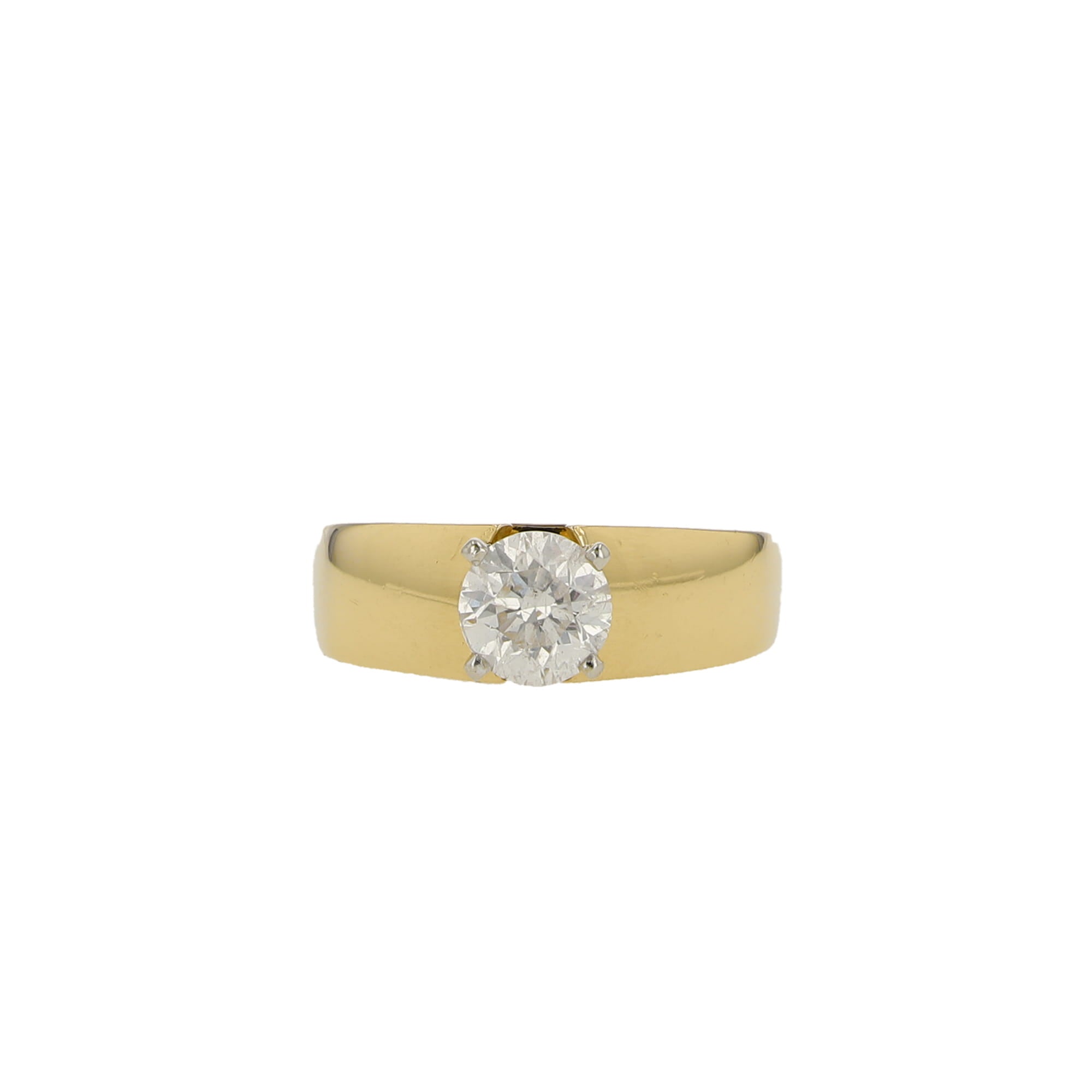 10K Yellow Gold Round Brilliant Solitaire Engagement Ring Size 8.25 4.7Dwt