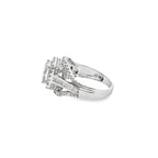 1.00Ctw 10K White Gold Diamond Halo Engagement Ring Size 7 2.9Dwt