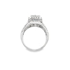 1.00Ctw 10K White Gold Diamond Halo Engagement Ring Size 7 2.9Dwt