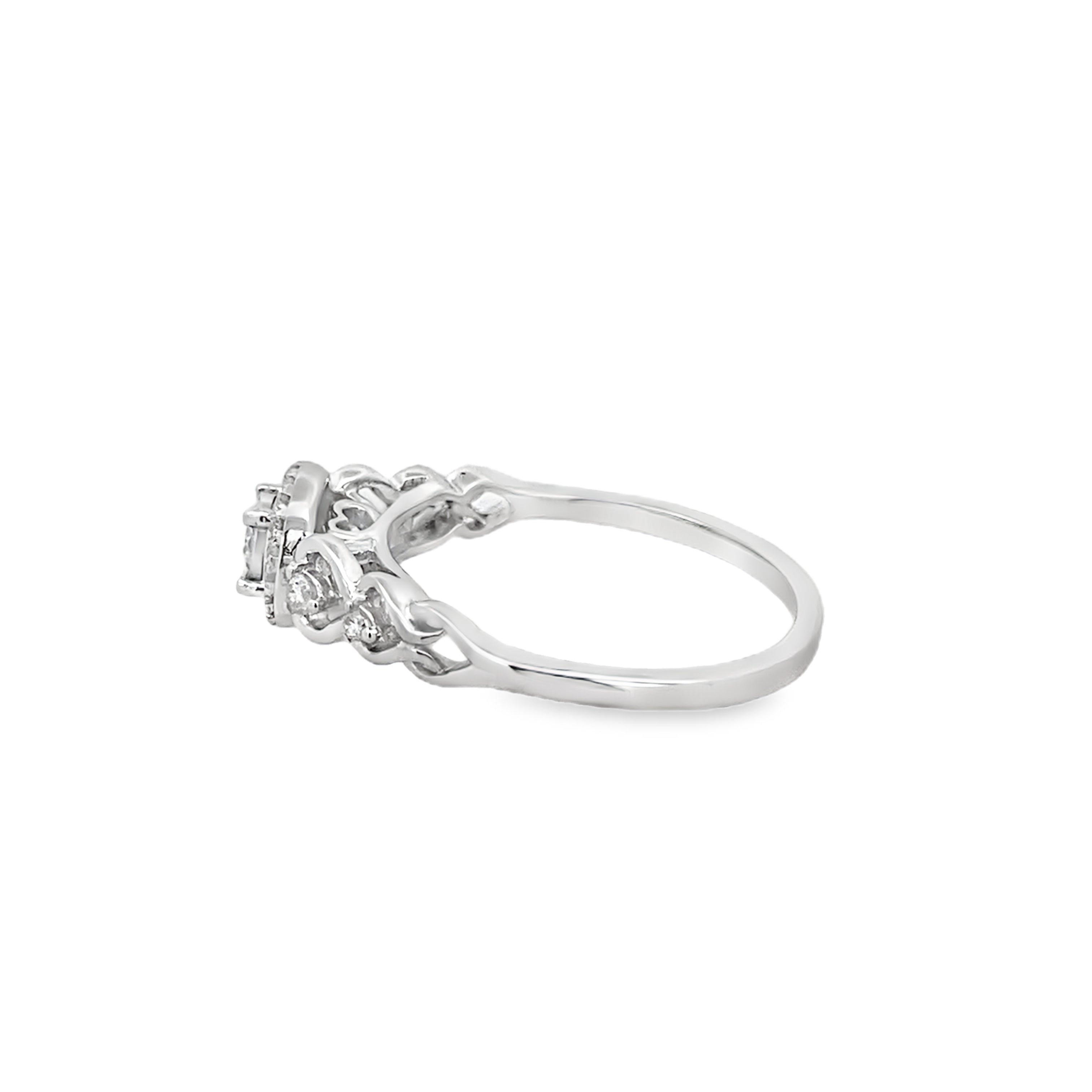 0.20Ctw 10K White Gold Diamond Lds Engagement Ring Size 7 1.5Dwt