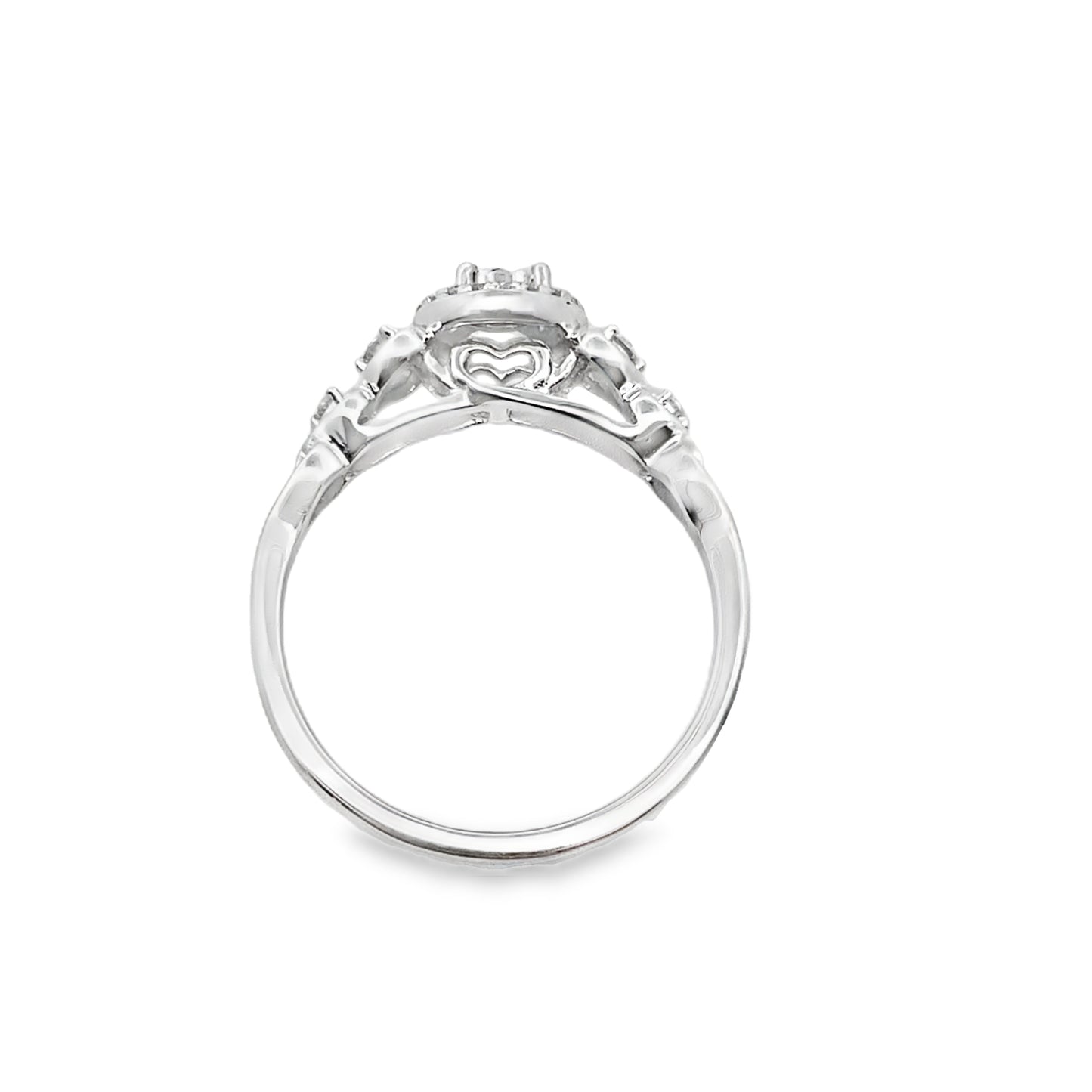 0.20Ctw 10K White Gold Diamond Lds Engagement Ring Size 7 1.5Dwt