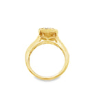 1.00Ctw 14K Yellow Gold Square Halo Engagement Ring Size 7 3.3Dwt