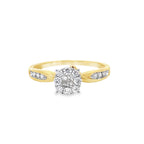 0.27Ctw 10K Yellow Gold Diamond Engagement Rings Size 7 1.2Dwt