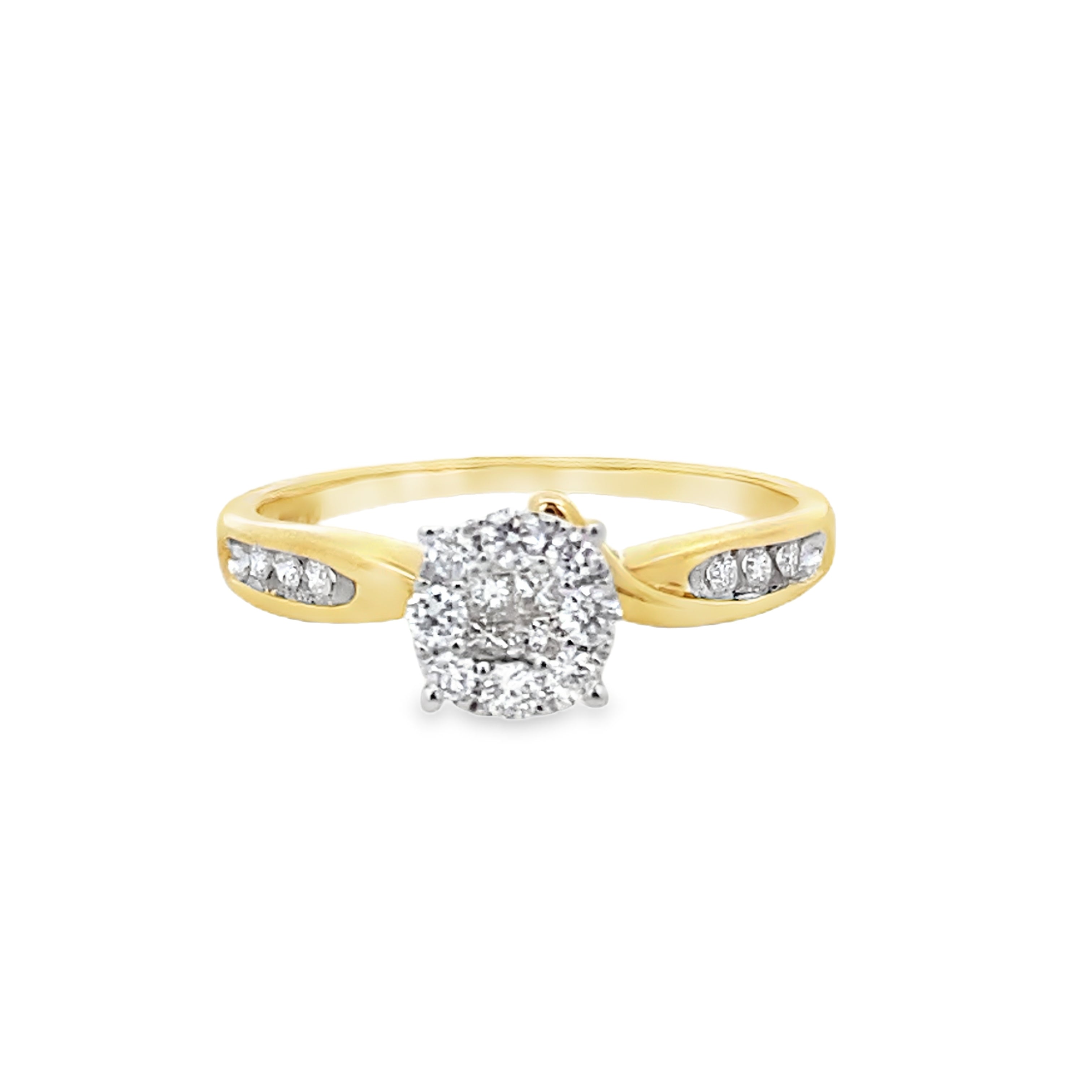 0.27Ctw 10K Yellow Gold Diamond Engagement Rings Size 7 1.2Dwt