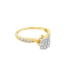 0.27Ctw 10K Yellow Gold Diamond Engagement Rings Size 7 1.2Dwt