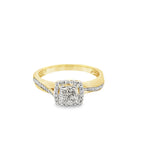 0.25Ctw 10K Yellow Gold Diamond Lds Engagement Ring Size 7 1.2Dwt