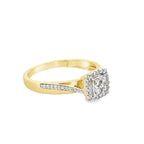 0.25Ctw 10K Yellow Gold Diamond Lds Engagement Ring Size 7 1.2Dwt