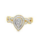 0.15Ctw 10K Yellow Gold Ladies Diamond Engagement Ring Size 7 2.0Dwt