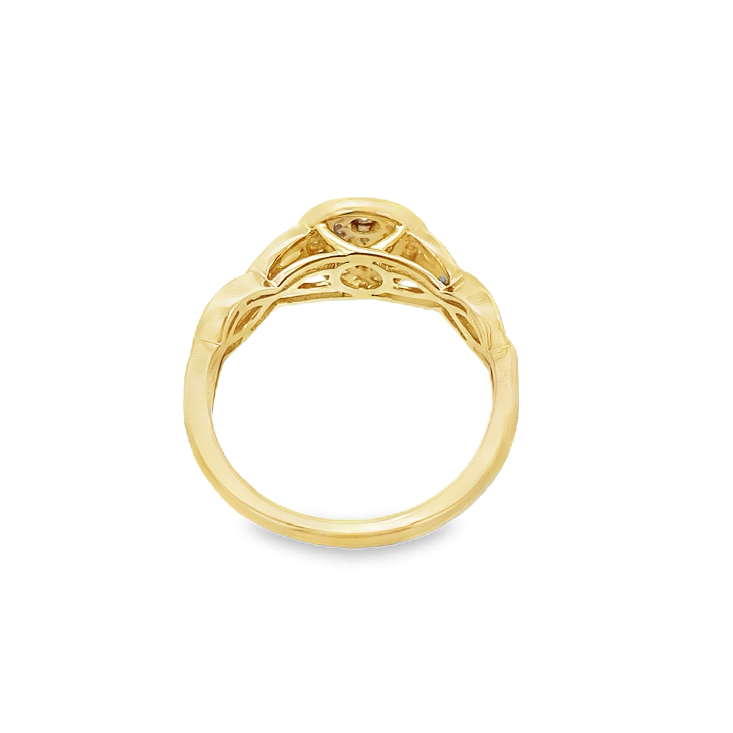 0.15Ctw 10K Yellow Gold Ladies Diamond Engagement Ring Size 7 2.0Dwt