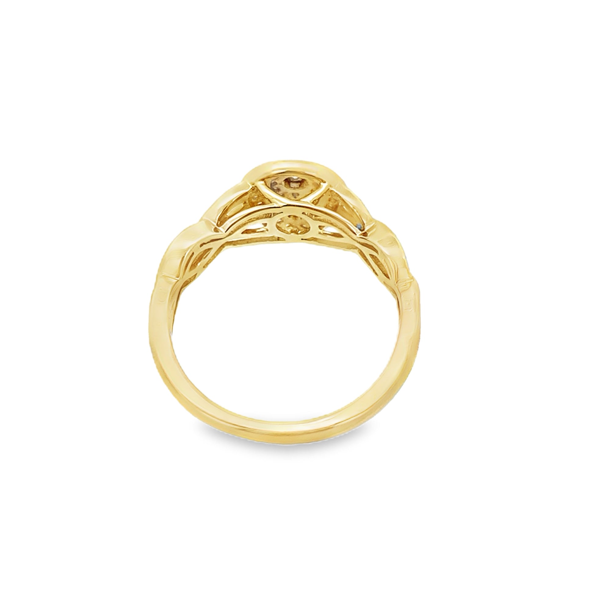 0.15Ctw 10K Yellow Gold Ladies Diamond Engagement Ring Size 7 2.0Dwt