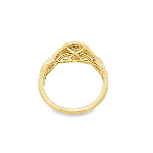 0.15Ctw 10K Yellow Gold Ladies Diamond Engagement Ring Size 7 2.0Dwt
