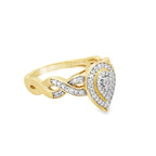 0.15Ctw 10K Yellow Gold Ladies Diamond Engagement Ring Size 7 2.0Dwt
