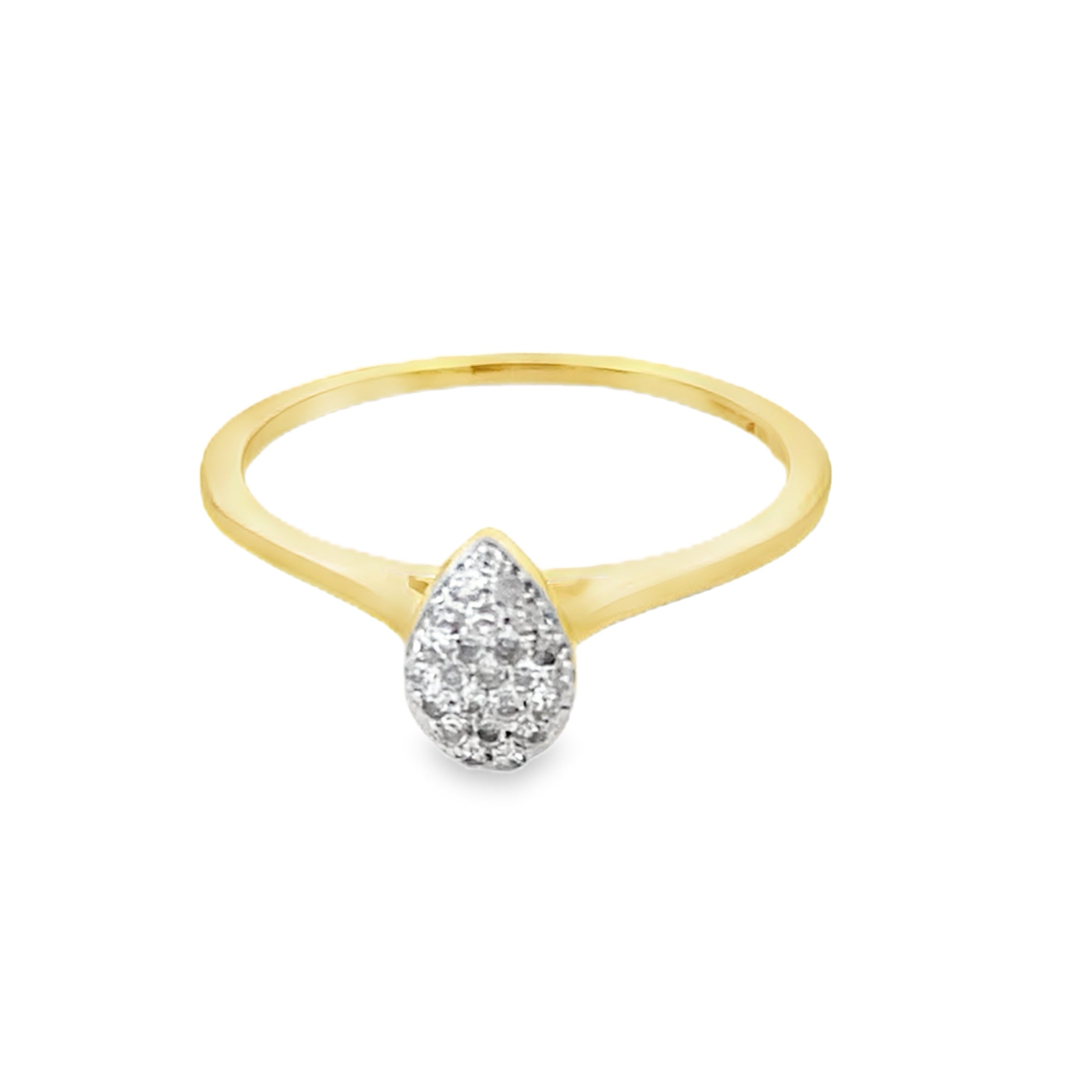 0.10Ctw 10K Yellow Gold Diamond Ladies Ring Size 7 0.8Dwt